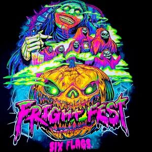 Six Flags Fright Fest 30th Anniversary Graphic Tee - Size XL goth